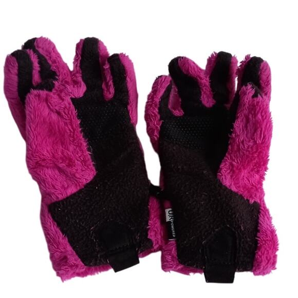 The North Face girls fleece gloves fuchsia/ black size medium - Picture 4 of 6